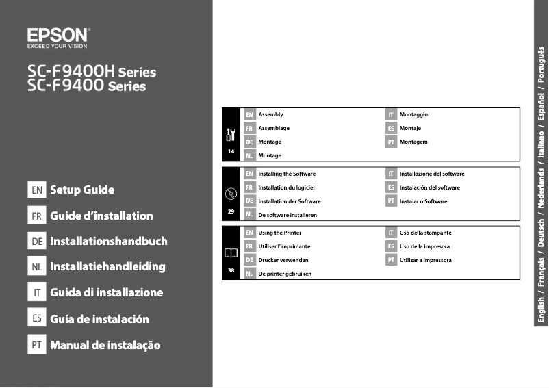 Image de la première page du manuel de l'appareil SureColor SC-F9400H