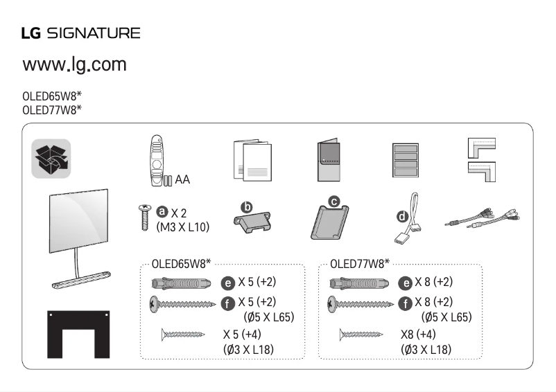 Page 1 de la notice Manuel utilisateur LG OLED77W8XCA