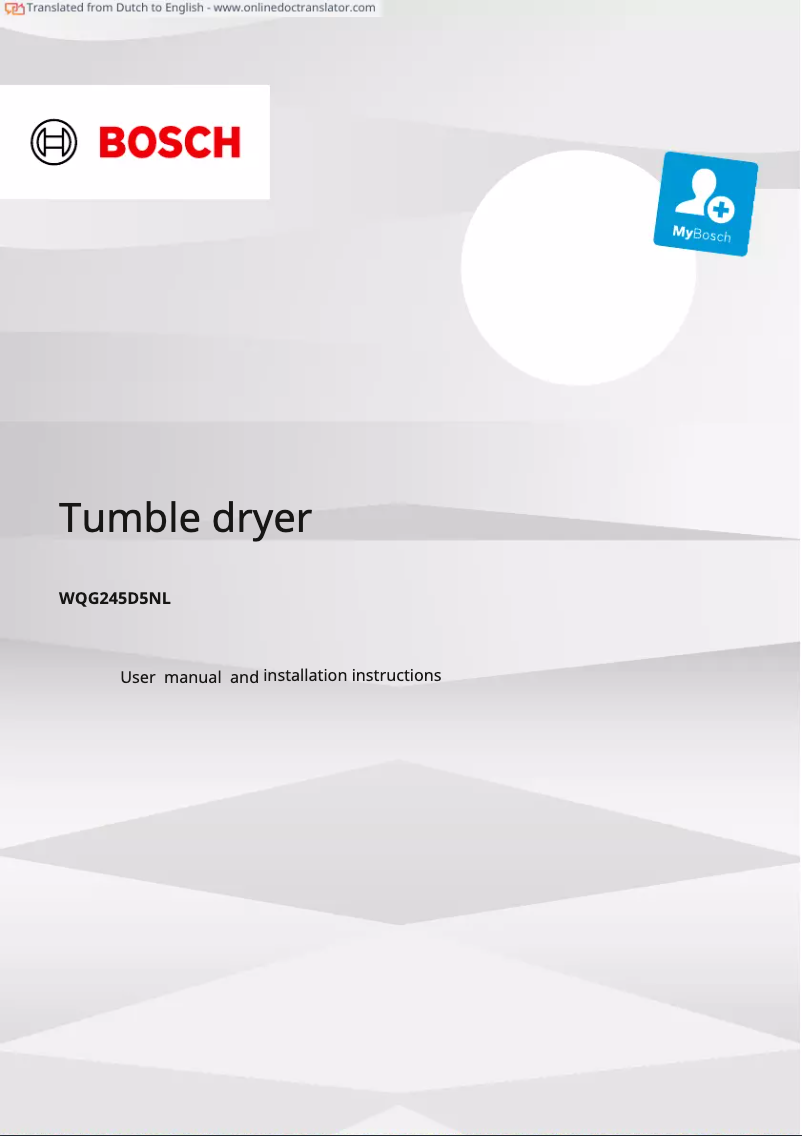 Página 1 del manual Manual de usuario Bosch WQG245D5NL