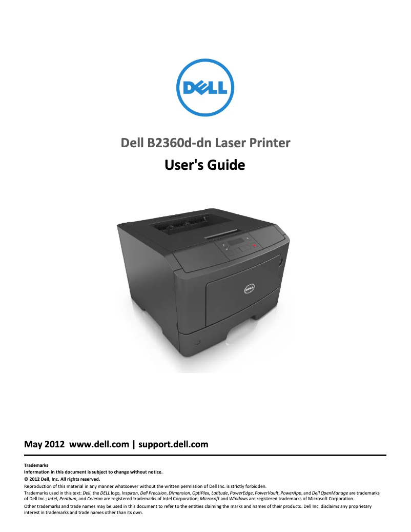 Page n°1 - Manuel utilisateur Dell B2360d-dn