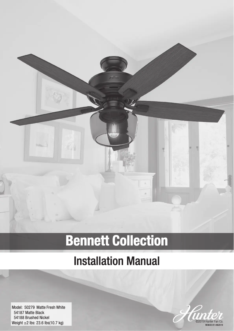 Página 1 del manual Guía de instalación Hunter Bennett