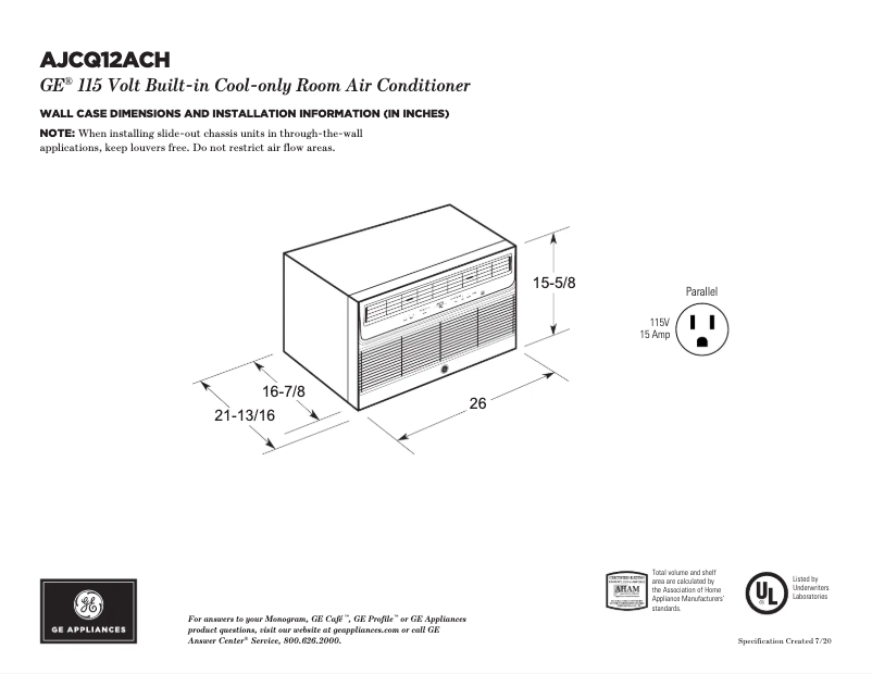 Image de la première page du manuel de l'appareil AJCQ12ACH