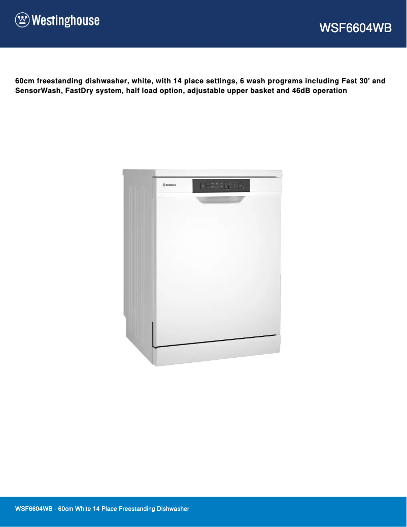 Image de la première page du manuel de l'appareil WSF6604XB