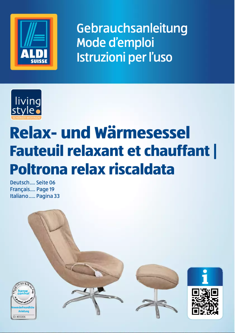 Page 1 de la notice Manuel utilisateur Living Style GT-RWS-01