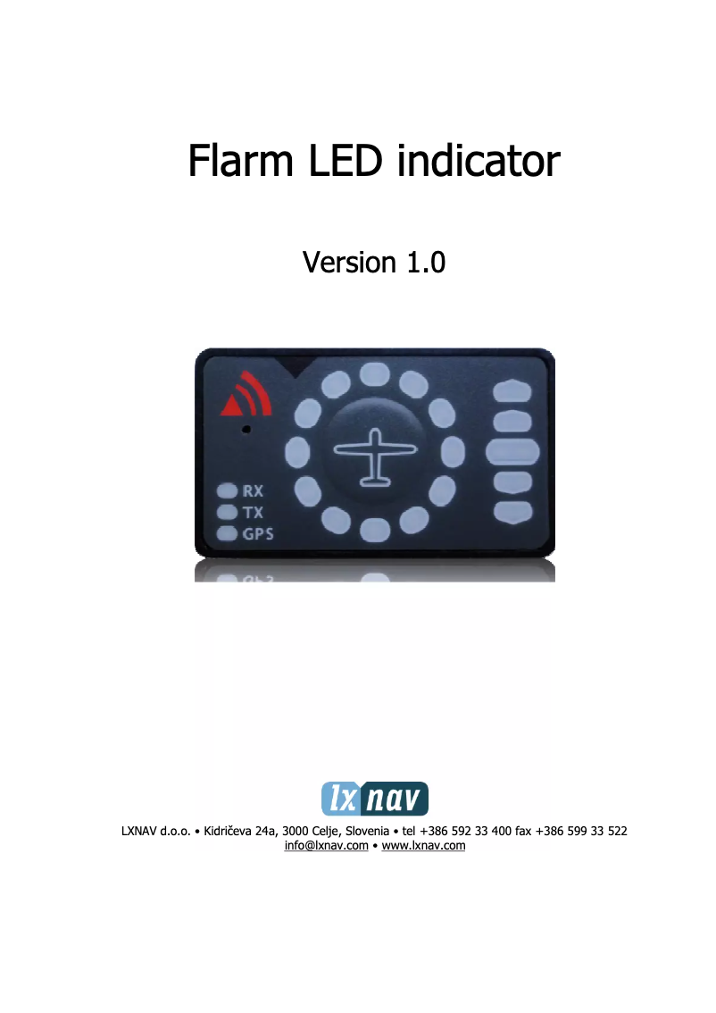 Page 1 de la notice Manuel utilisateur LXNAV Flarm LED indicator