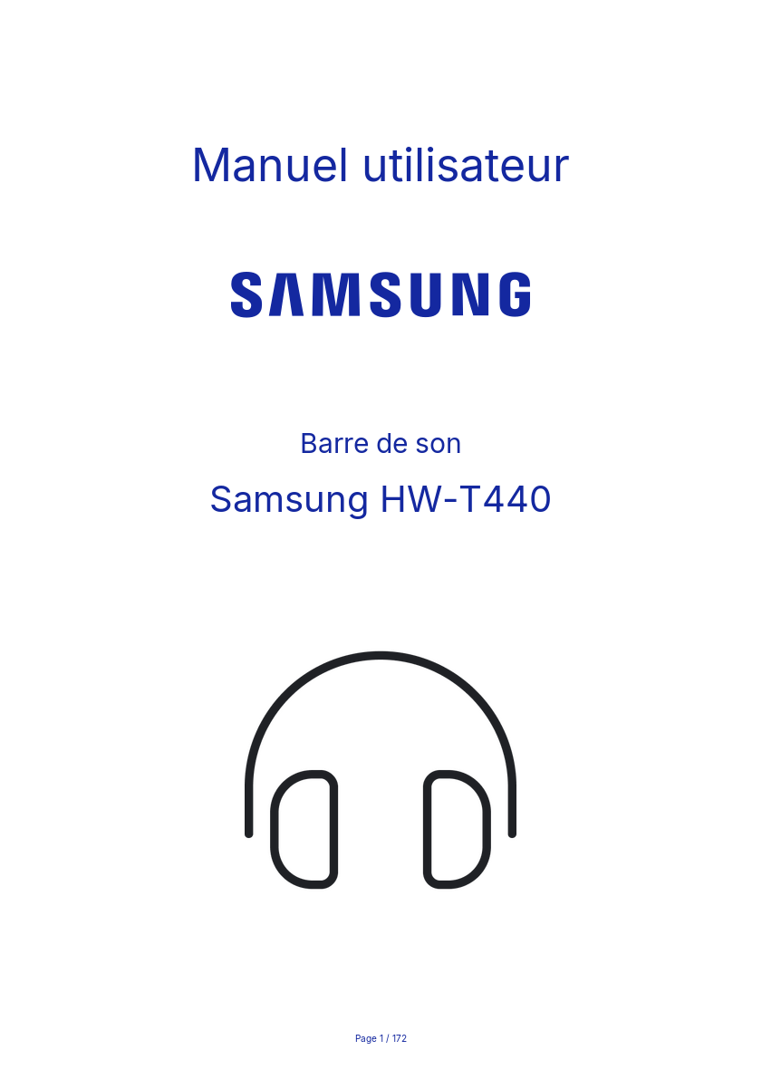 Page n°1 - Manuel utilisateur Samsung HW-T440