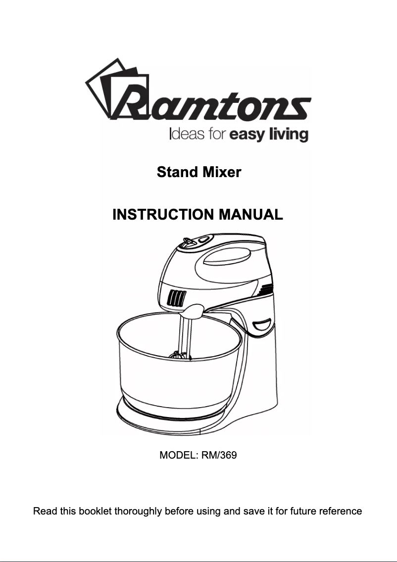 Page 1 de la notice Manuel utilisateur Ramtons RM/369
