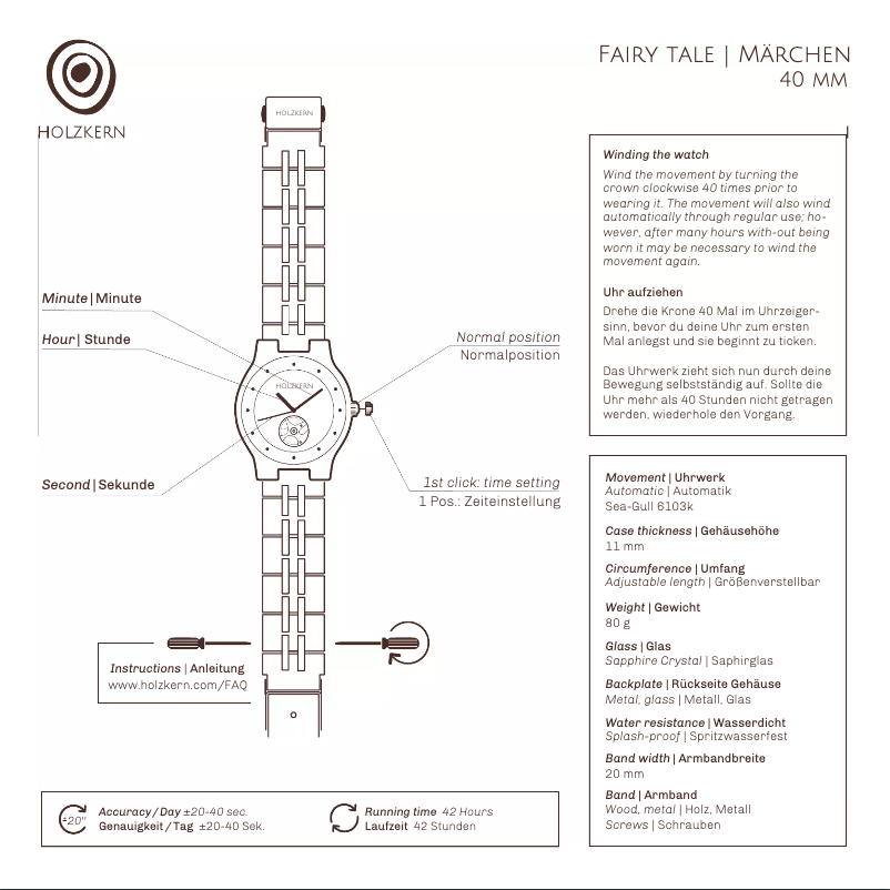 Page 1 de la notice Manuel utilisateur Holzkern Alice