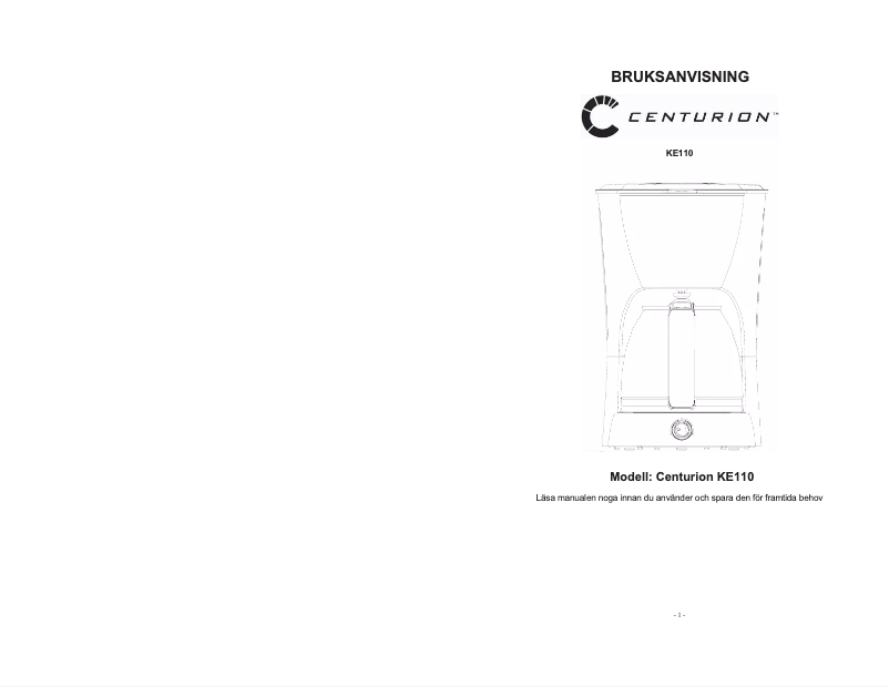 Image de la première page du manuel de l'appareil KE110