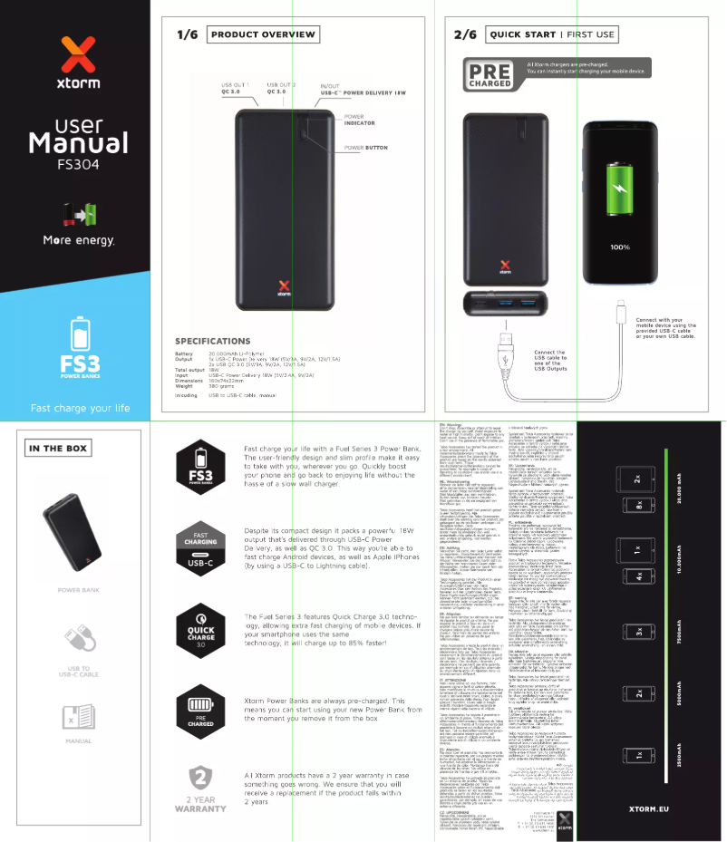 Page 1 de la notice Manuel utilisateur Xtorm FS304