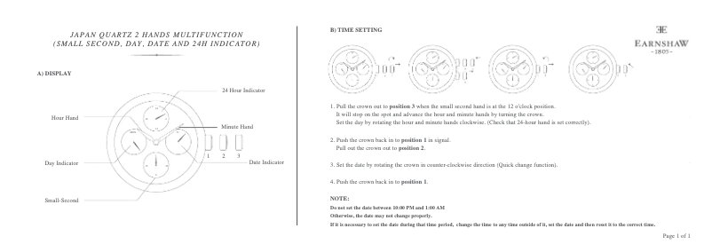 Image de la première page du manuel de l'appareil Longcase Master Calendar ES-8048-03