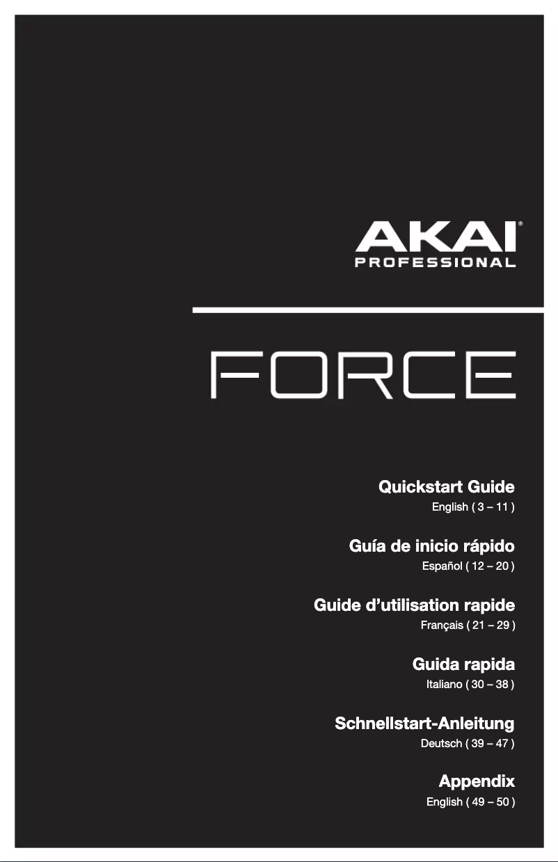 Page 1 de la notice Manuel utilisateur AKAI Force