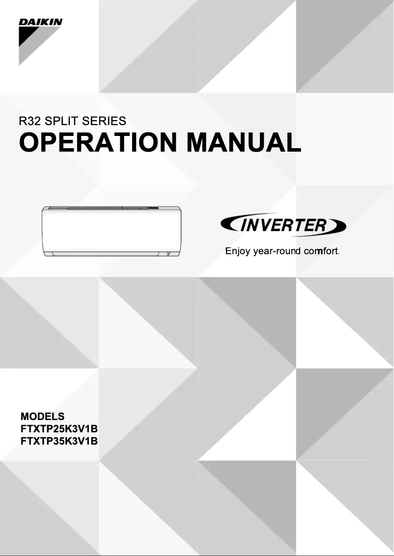 Image de la première page du manuel de l'appareil FTXTP25K3V1B