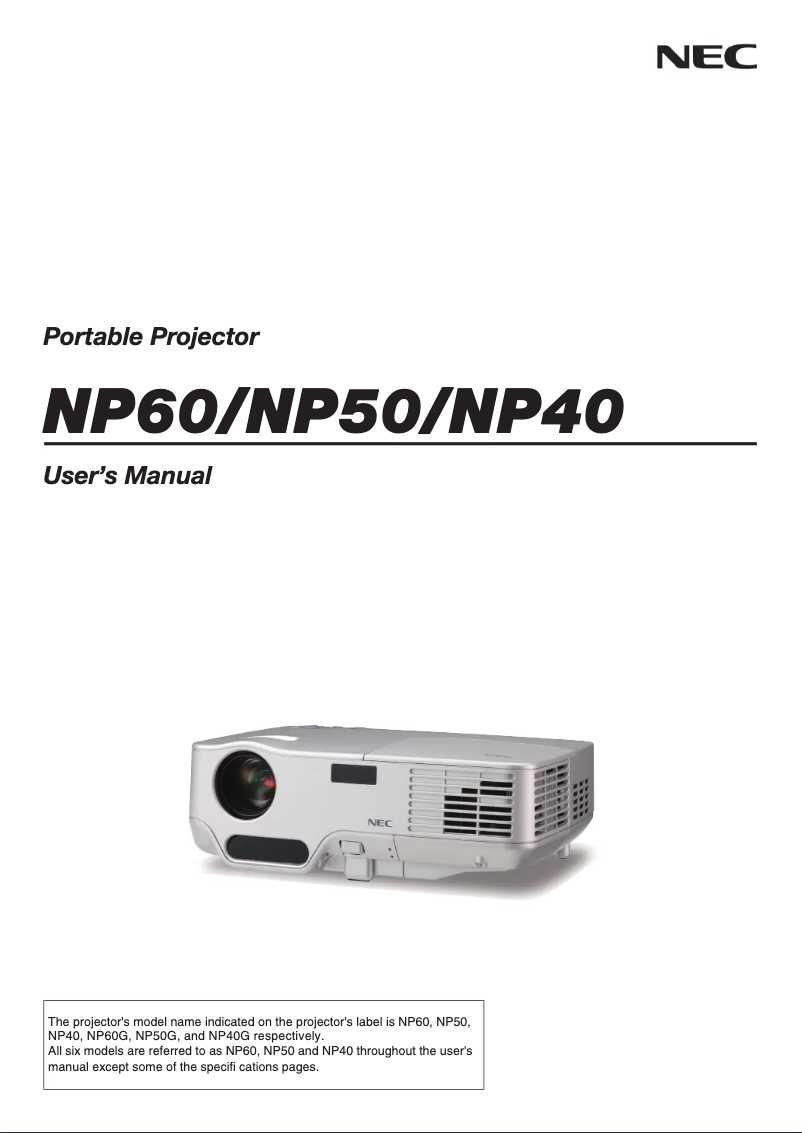 Image de la première page du manuel de l'appareil NP50