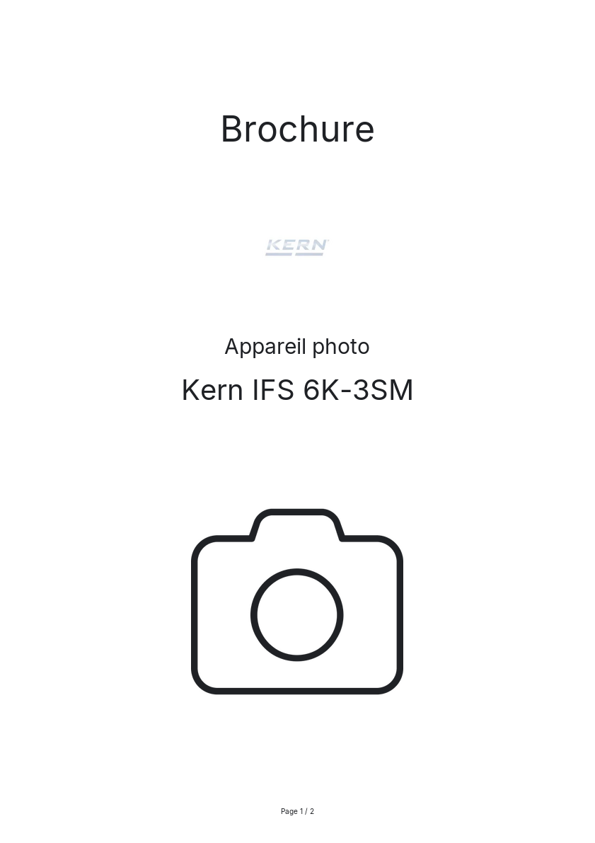 Image de la première page du manuel de l'appareil IFS 6K-3SM