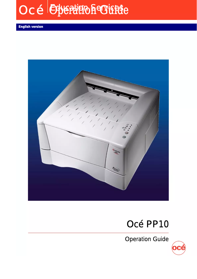 Page 1 de la notice Manuel utilisateur Océ PP10