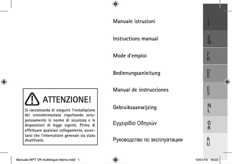 Page 1 de la notice Manuel utilisateur IMIT Techno WPT VR 578149