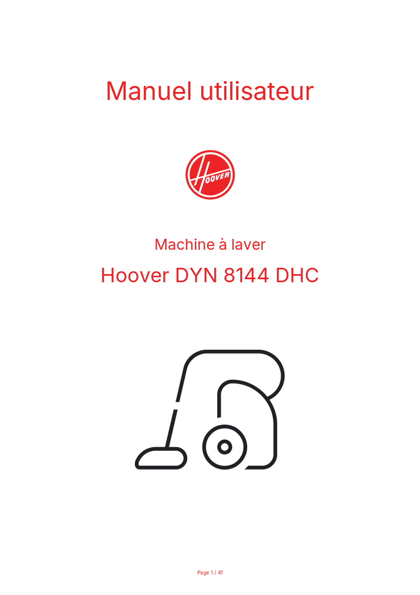 Image de la première page du manuel de l'appareil DYN 8144 DHC