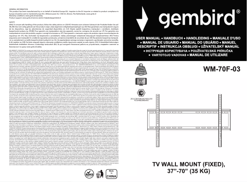 Page n°1 - Manuel utilisateur Gembird WM-70F-03