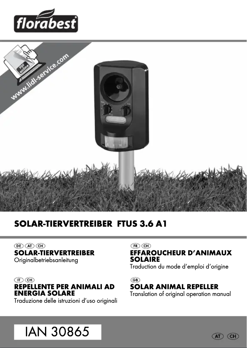 Page 1 de la notice Manuel utilisateur Florabest FTUS 3.6 A1