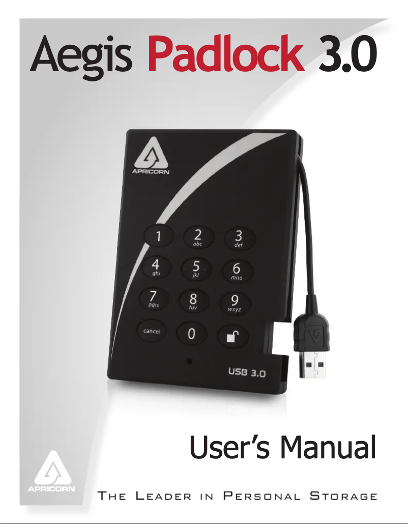 Página 1 del manual Manual de usuario Apricorn Aegis Padlock 3.0