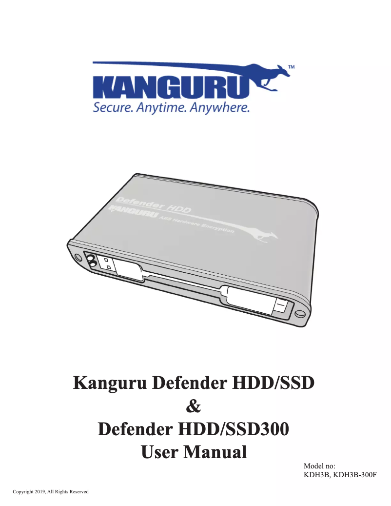 Página 1 del manual Manual de usuario Kanguru Defender HDD300