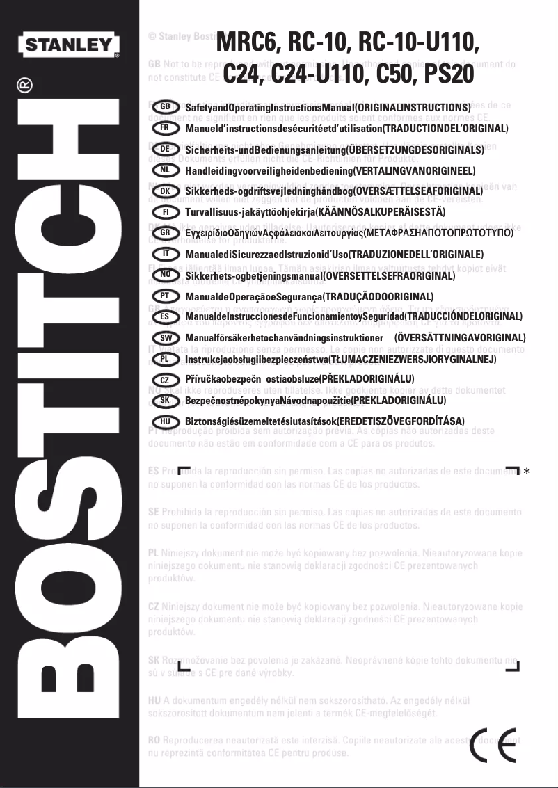 Page n°1 - Manuel utilisateur Bostitch PS20-E