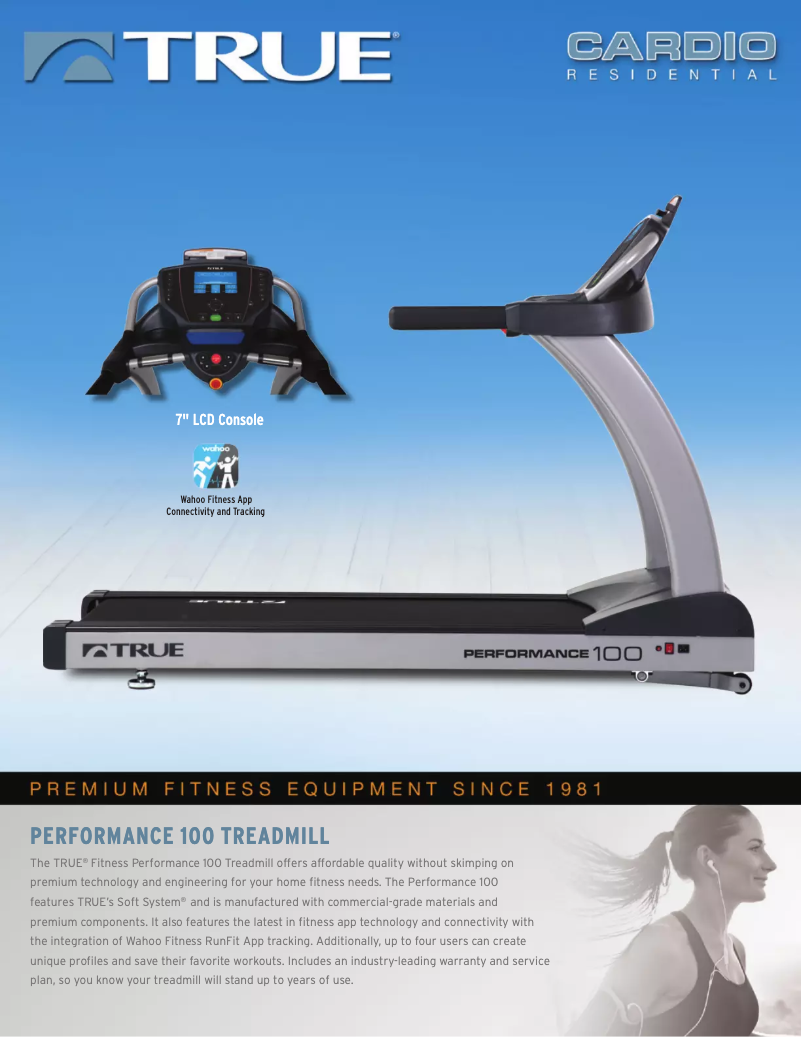 Page 1 de la notice Fiche technique True Performance 100