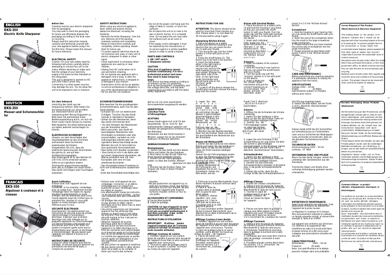 Page 1 de la notice Manuel utilisateur Roadstar EKS-350
