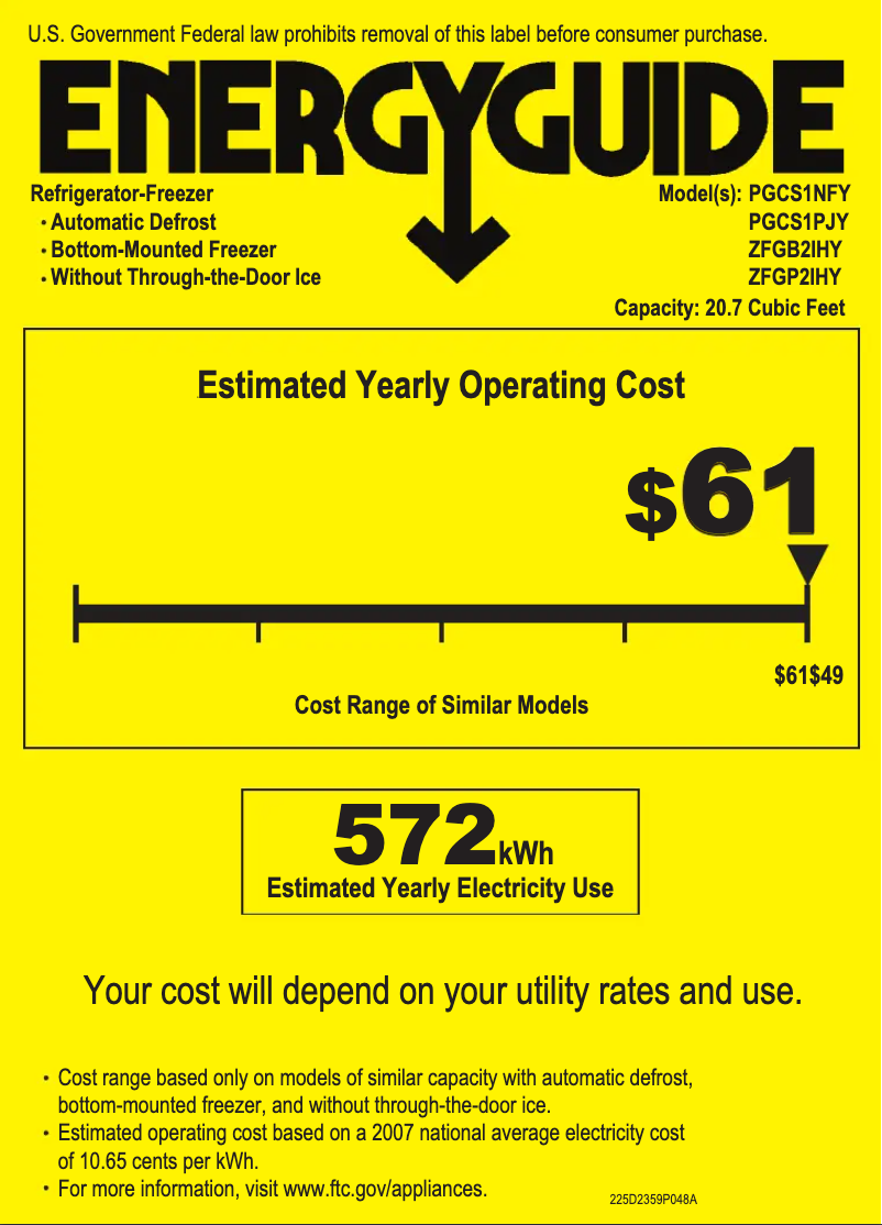 Image de la première page du manuel de l'appareil ZFGB21HYSS