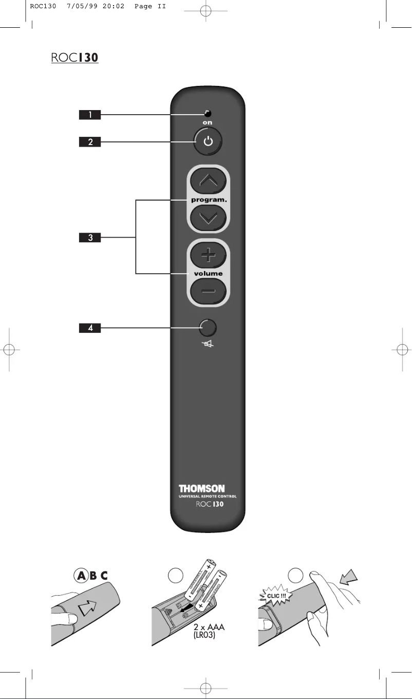 Page 1 de la notice Manuel utilisateur Thomson ROC130