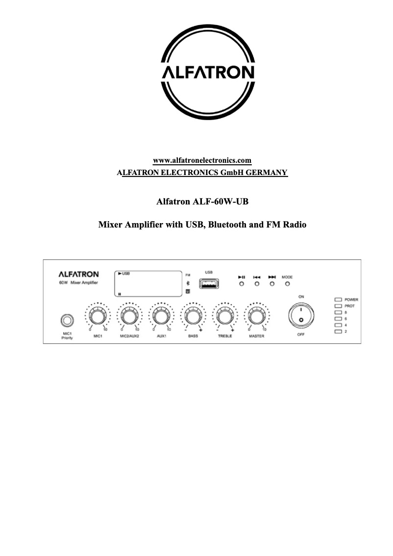 Image de la première page du manuel de l'appareil ALF-120W-UB