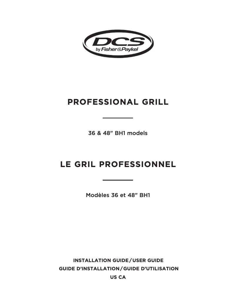 Page 1 de la notice Manuel utilisateur Fisher & Paykel BH1-48RS-L