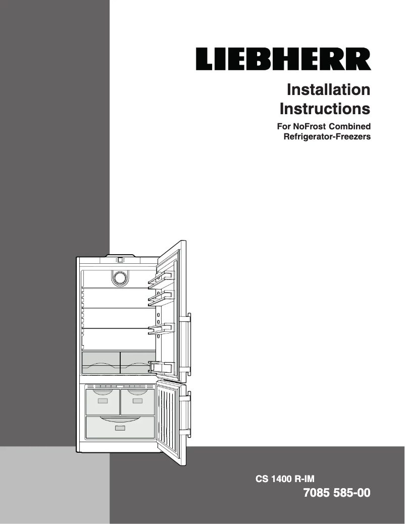 Page 1 de la notice Guide d'installation Liebherr CS-1400R-IM