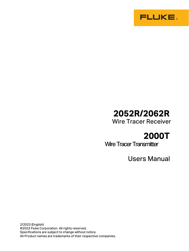 Página 1 del manual Manual de usuario Fluke 2052R