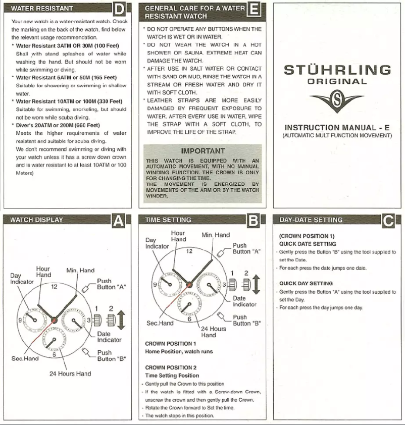 Page n°1 - Manuel utilisateur Stührling E