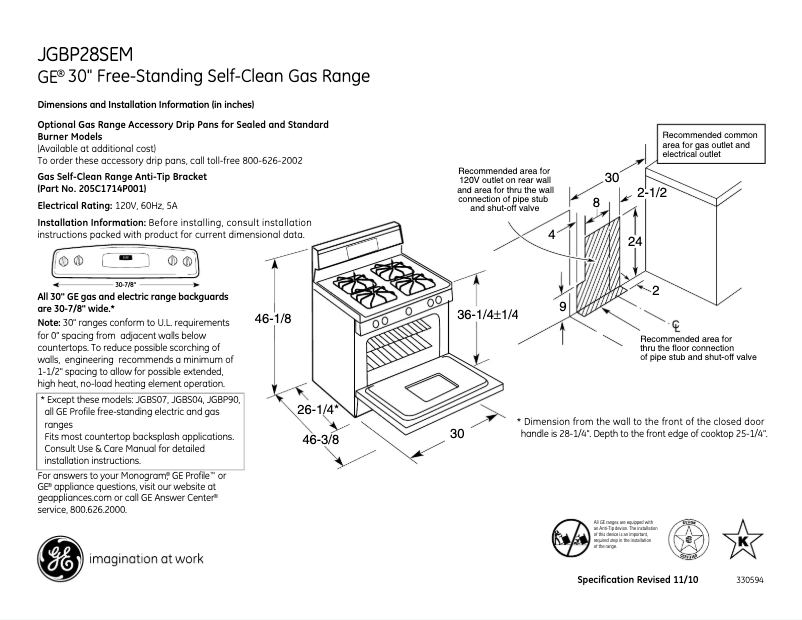 Image de la première page du manuel de l'appareil JGBP28SEMSS