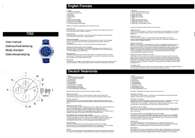 Image de la première page du manuel de l'appareil 7252