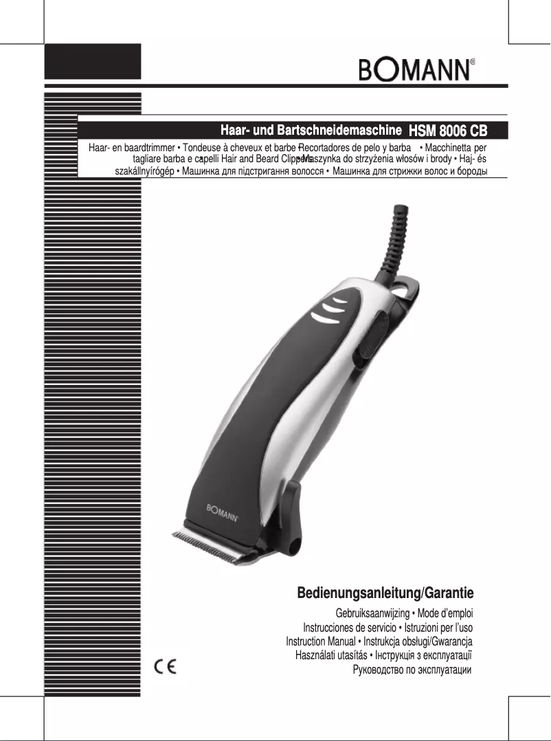 Page n°1 - Manuel utilisateur Bomann HSM 8006 CB