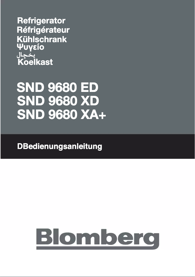 Page 1 de la notice Manuel utilisateur Blomberg SND 9680 XA