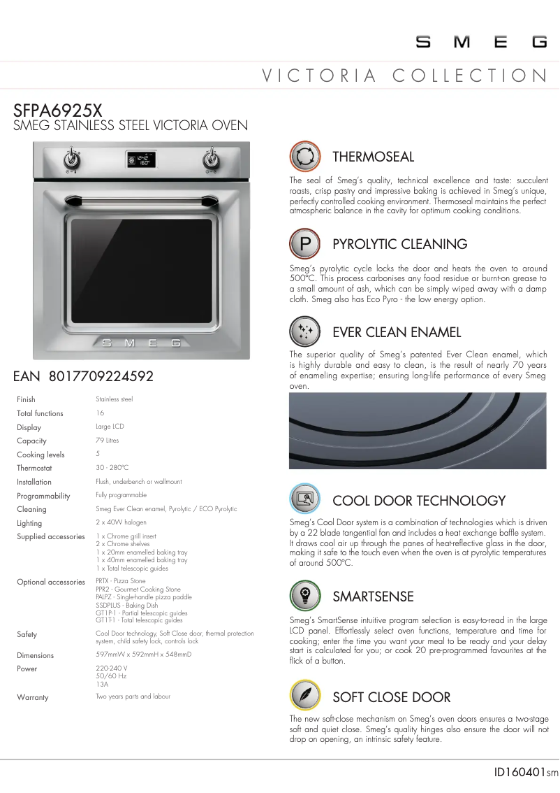 Page n°1 - Fiche technique Smeg SFPA6925X
