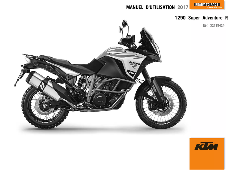 Page 1 de la notice Manuel utilisateur KTM 1290 Super Adventure R (2017)
