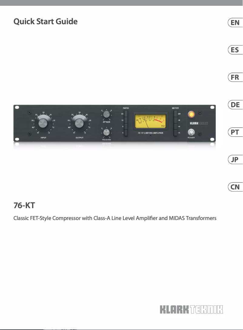 Page 1 de la notice Manuel utilisateur Klark Teknik 76-KT