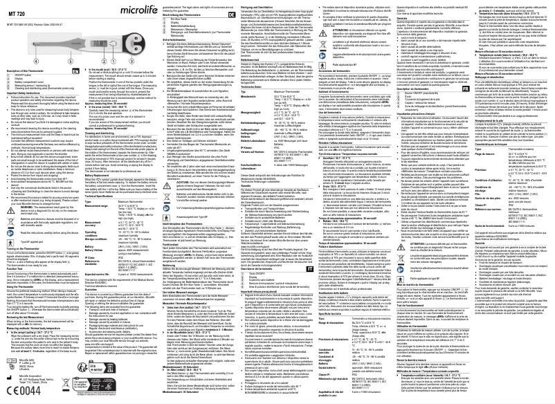 Página 1 del manual Manual de usuario Microlife MT 800