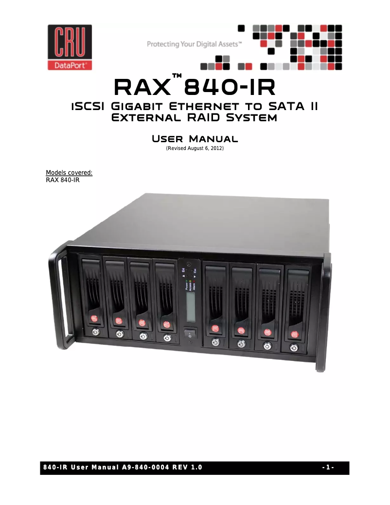Image de la première page du manuel de l'appareil RAX840-IR
