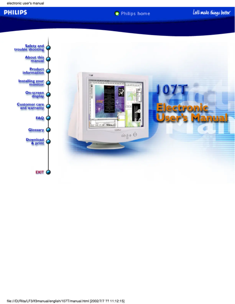 Image de la première page du manuel de l'appareil 107T4