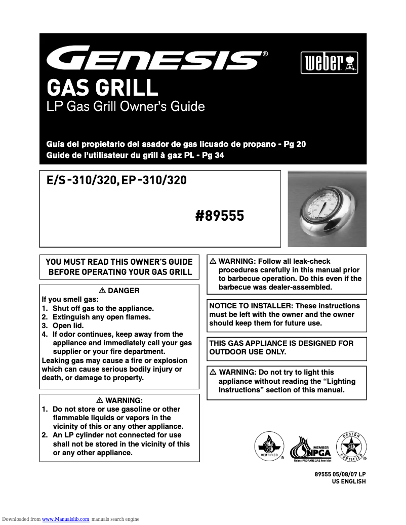 Page n°1 - Manuel utilisateur Weber Genesis II E-310 GBS