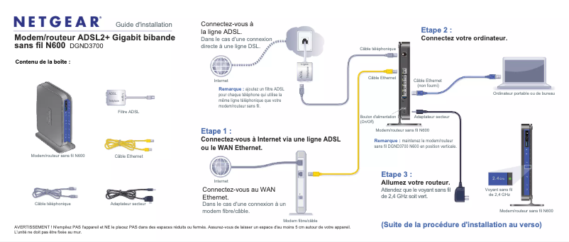 Image de la première page du manuel de l'appareil DGND3700
