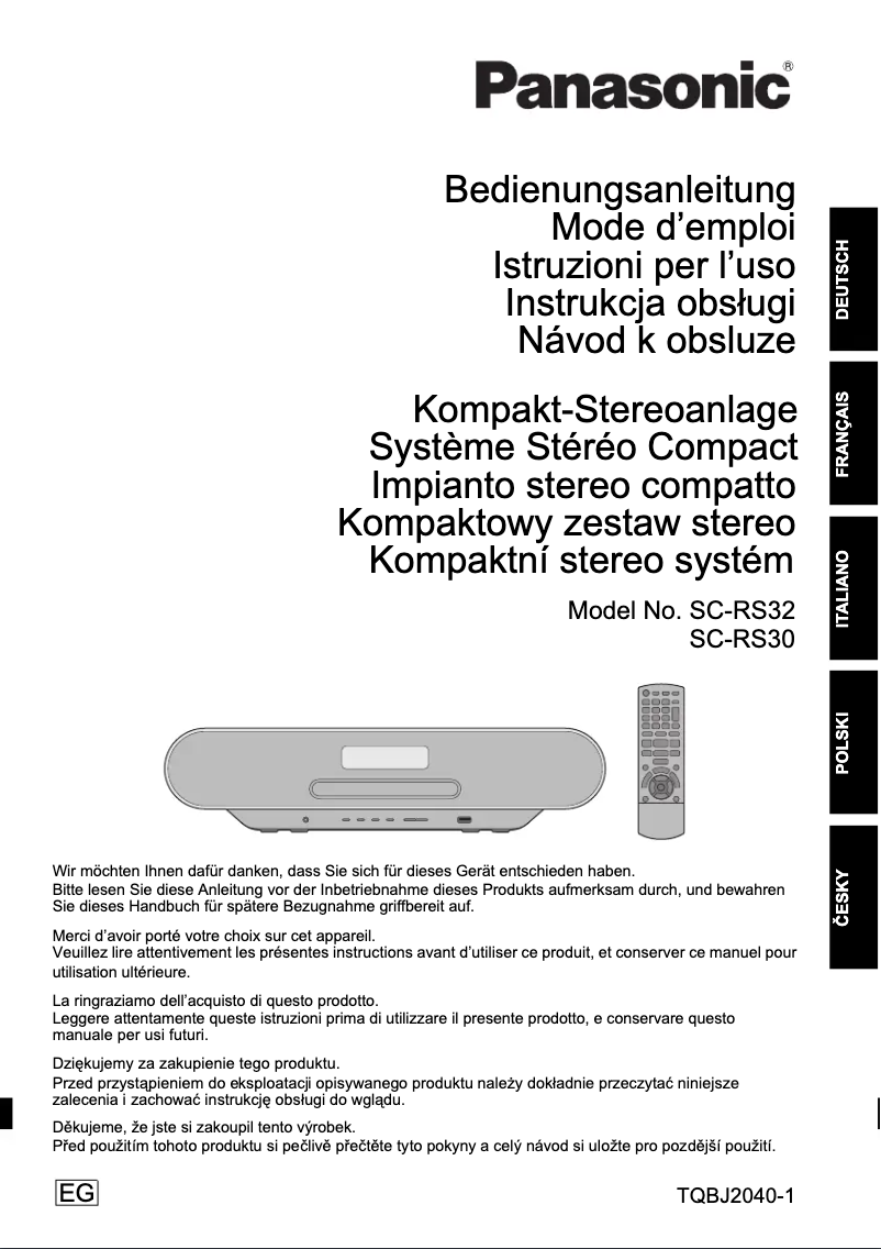 Image de la première page du manuel de l'appareil SC-RS32