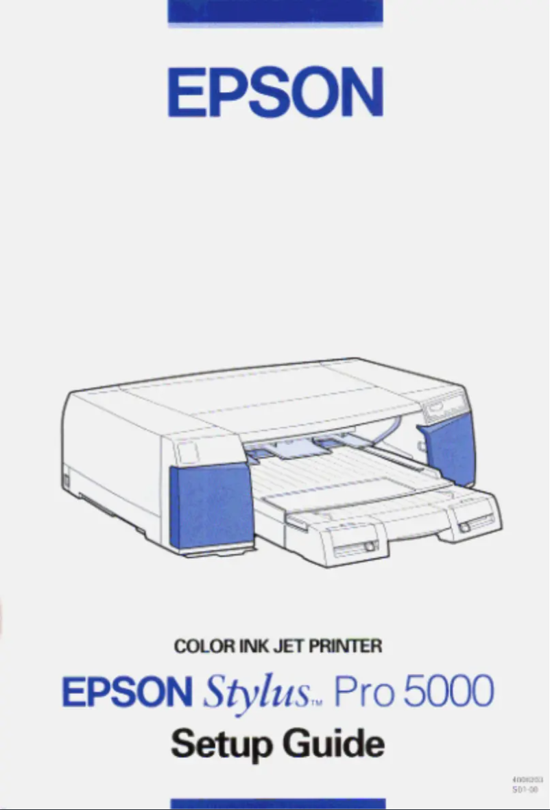 Page n°1 - Manuel utilisateur Epson Stylus Pro 5000